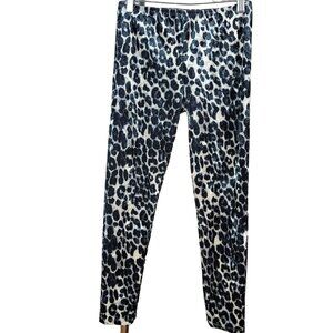 2/$15 IZ Byer Animal Print Leggings Gray Black Size 14 Large Velvet Pull On Pant